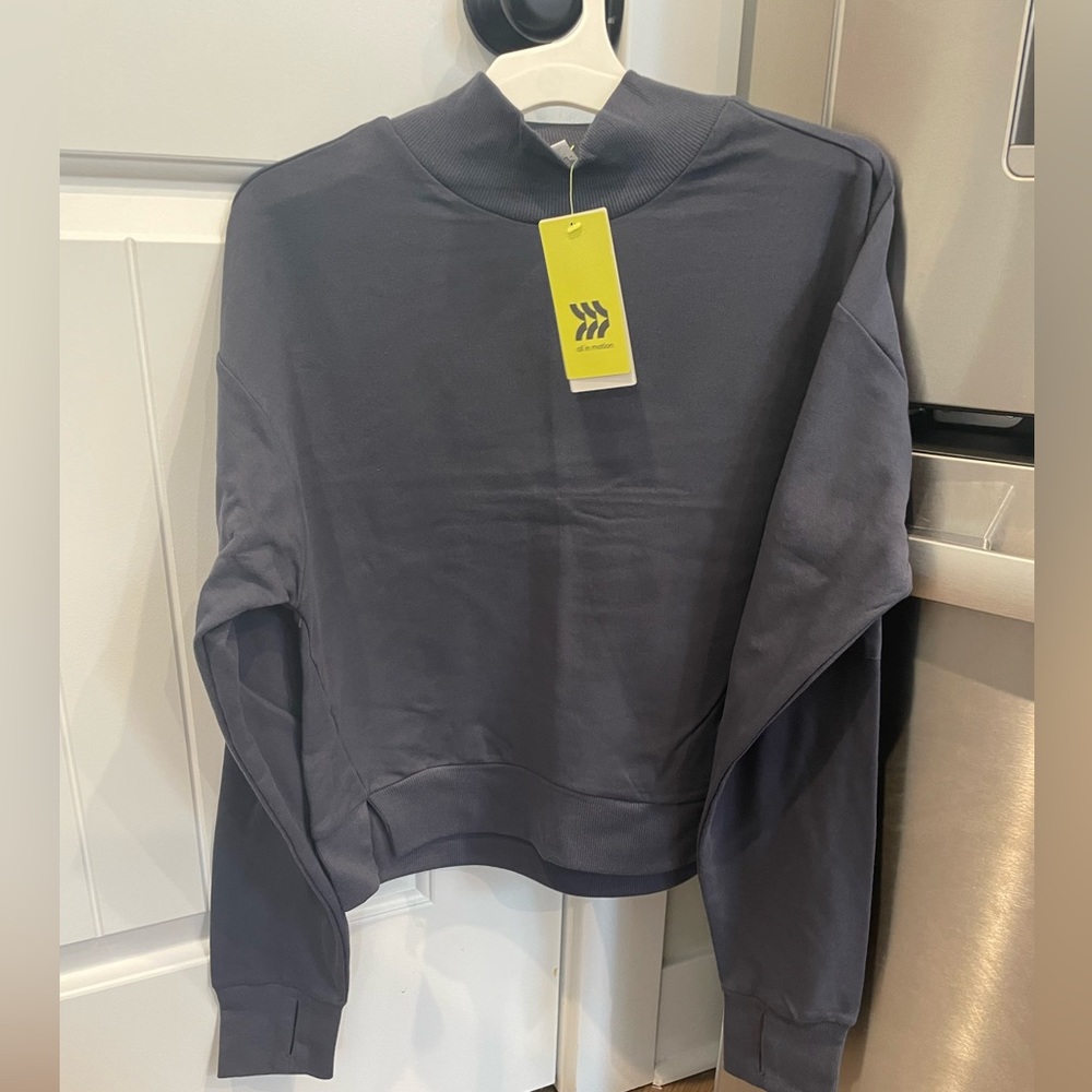 All in motion cropped crewneck charcoal grey
